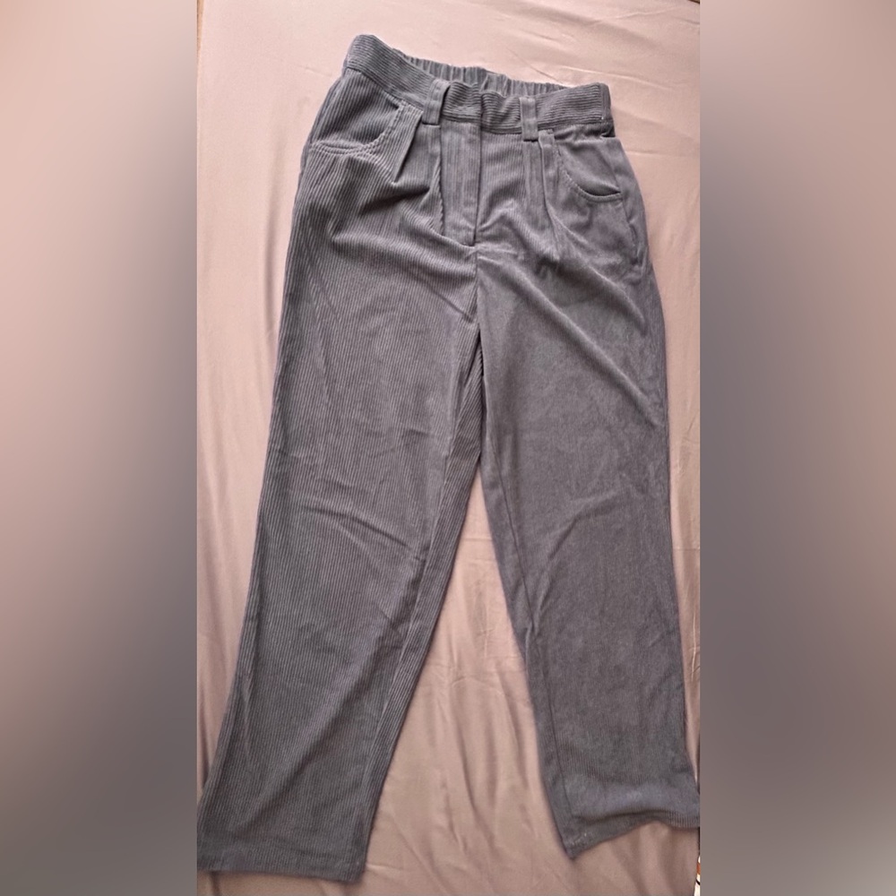 Halara high waisted button front corduroy pant, blue